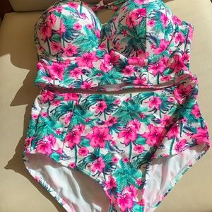 High waisted bathing suit